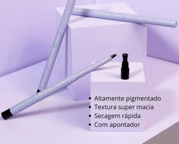 Lápis de Olhos Retrátil Feels Preto - Ruby Rose