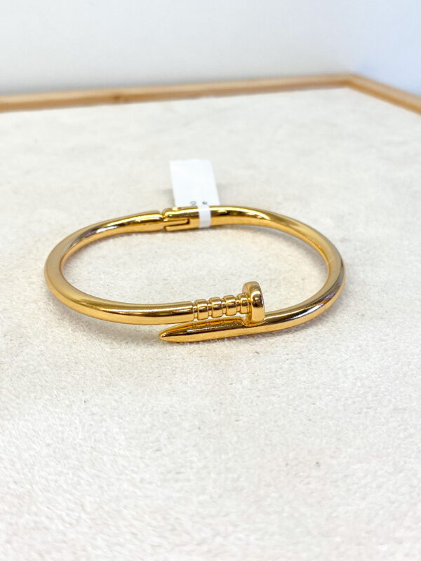 Bracelete Prego Folheado com Banho de Verniz Italiano - Imagem 2