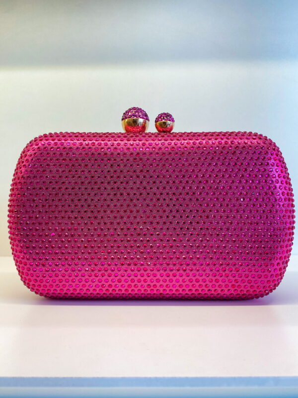 Bolsa Clutch Festa em Strass Rosa Pink