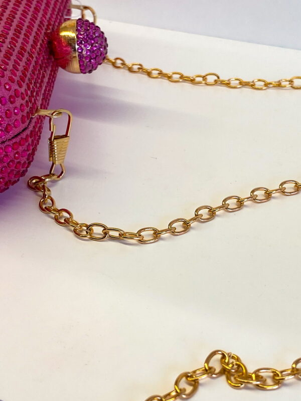 Bolsa Clutch Festa em Strass Rosa Pink - Imagem 3