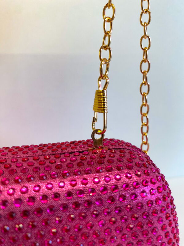 Bolsa Clutch Festa em Strass Rosa Pink - Imagem 4