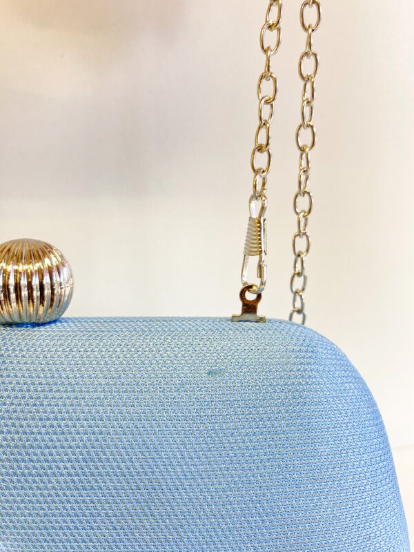 Bolsa Clutch Texturizada Luxo Azul Suave - Imagem 4
