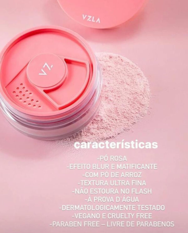 Pó Facial Rose Powder Vizzela - Image 2