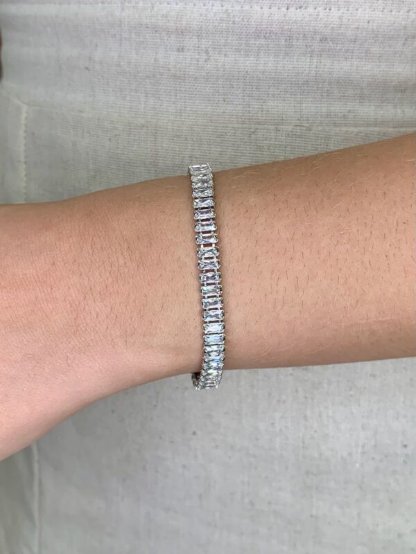 Pulseira Riviera Banho Ródio Branco e Zircônias com Regulagem - Imagem 3