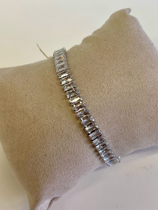 Pulseira Riviera Banho Ródio Branco e Zircônias com Regulagem - Imagem 2