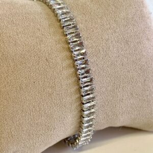 Pulseira Riviera Banho Ródio Branco e Zircônias com Regulagem