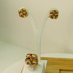 Conjunto Anel e Brinco Semi Jóia Banho 18k