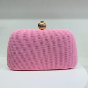 Bolsa Clutch Luxo em Tecido Rosa Bebê