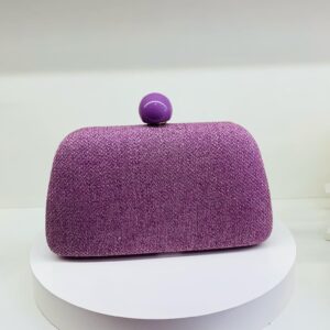 Bolsa Clucth Luxo em Tecido Lilás